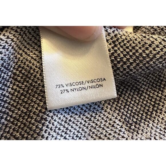 Ann Taylor XL Scallop Pattern Cardigan Black White Button Knit Retro Mod Chic - Picture 7 of 11